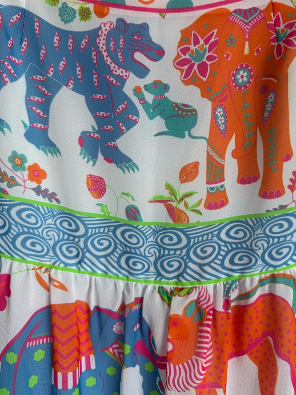 Gretchen Scott Ipanema Long Maxi Tiered Skirt Animal Kingdom Women Medium Bright - Picture 5 of 9